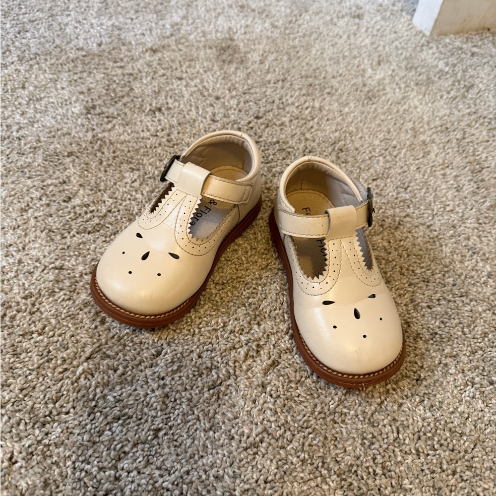 Elegant Cream Kids Dress Shoes with Buckle